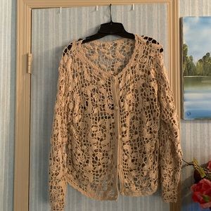 Eddie Bauer Crocheted Button-down Cardigan
